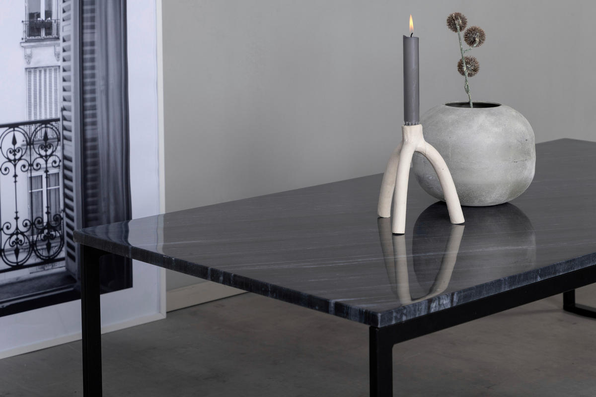 COUCHTISCH 120/60/36 cm rechteckig Grau, Schwarz  - Schwarz/Grau, Design, Stein/Metall (120/60/36cm) - Livetastic
