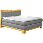 BOXSPRINGBETT 180/200 cm  in Hellgrau  - Hellgrau, Natur, Holz/Textil (180/200cm) - Linea Natura