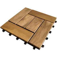 TERRASSENFLIESE Schwarz, Akaziefarben  - Schwarz/Akaziefarben, Basics, Holz/Kunststoff (30/30/2,4cm) - Ambia Garden