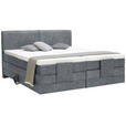 BOXSPRINGBETT 180/200 cm  in Dunkelgrau  - Dunkelgrau/Schwarz, Design, Kunststoff/Textil (180/200cm) - Hom`in