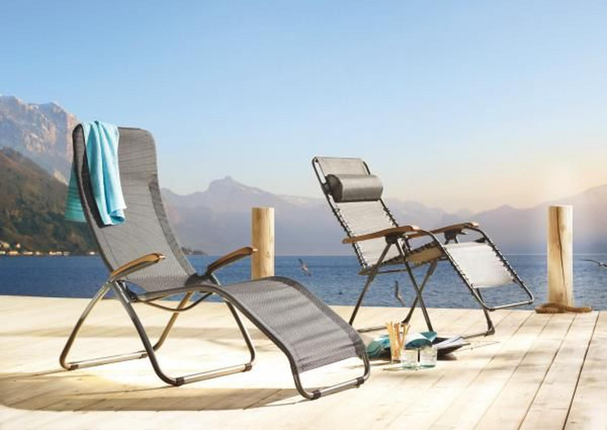 GARTEN-RELAXSESSEL 60/120/64 cm  - Anthrazit/Schwarz, Basics, Holz/Textil (60/120/64cm)