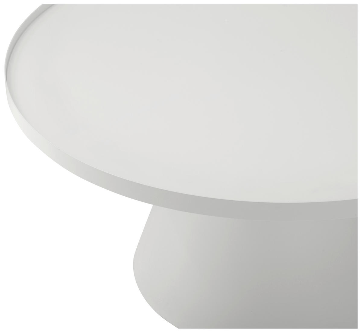 COUCHTISCH Kristallglas 80,6/80,6/40 cm rund Weiß  - Weiß, Design, Glas/Metall (80,6/80,6/40cm) - Carryhome