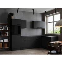 HÖRNKÖK 280/172 cm  i mörkgrå  - mörkgrå/svart, Design, metall/trämaterial (280/172cm) - Respekta