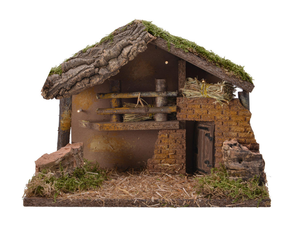 WEIHNACHTSKRIPPE - Naturfarben, LIFESTYLE, Holzwerkstoff (30,00/17,00/21,00cm)