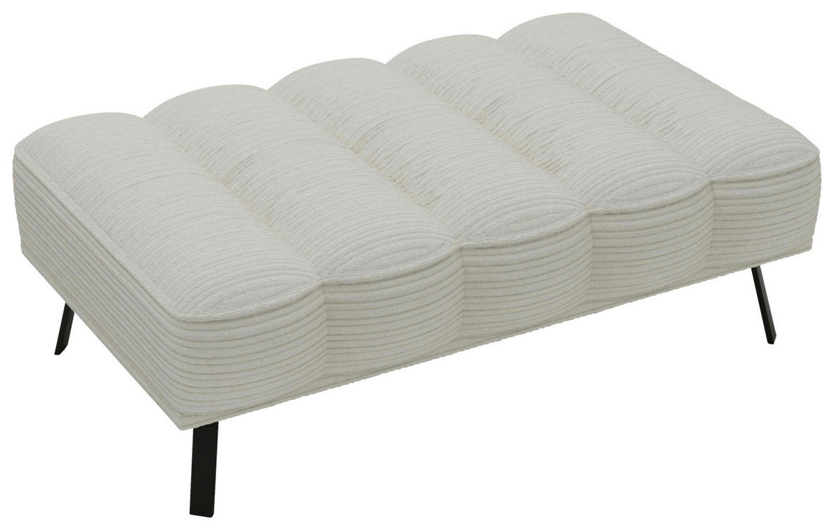 HOCKER Cord, Batyline® Naturfarben  - Schwarz/Naturfarben, Design, Textil/Metall (131/49/77cm) - Lomoco