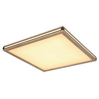 LED-TAKLAMPA 36 W 60/60/7,5 cm  - vit/opal, Natur, metall/trämaterial (60/60/7,5cm) - Globo