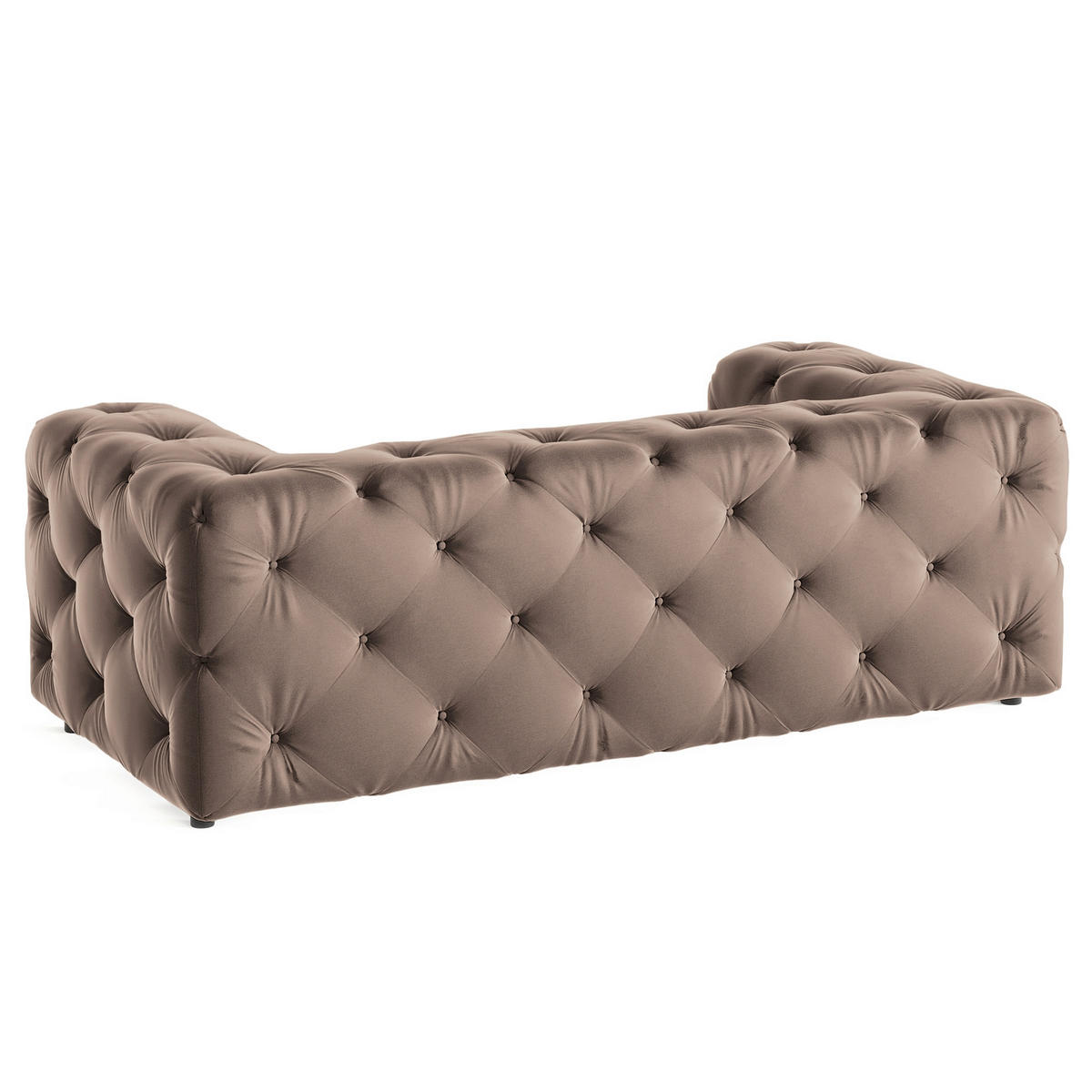 2-SITZER-SOFA Fresco Samt Braun  - Schwarz/Braun, Design, Kunststoff/Textil (193/71/100cm) - P & B