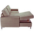 ECKSOFA Taupe Cord  - Taupe/Schwarz, KONVENTIONELL, Textil/Metall (150/240cm) - Carryhome
