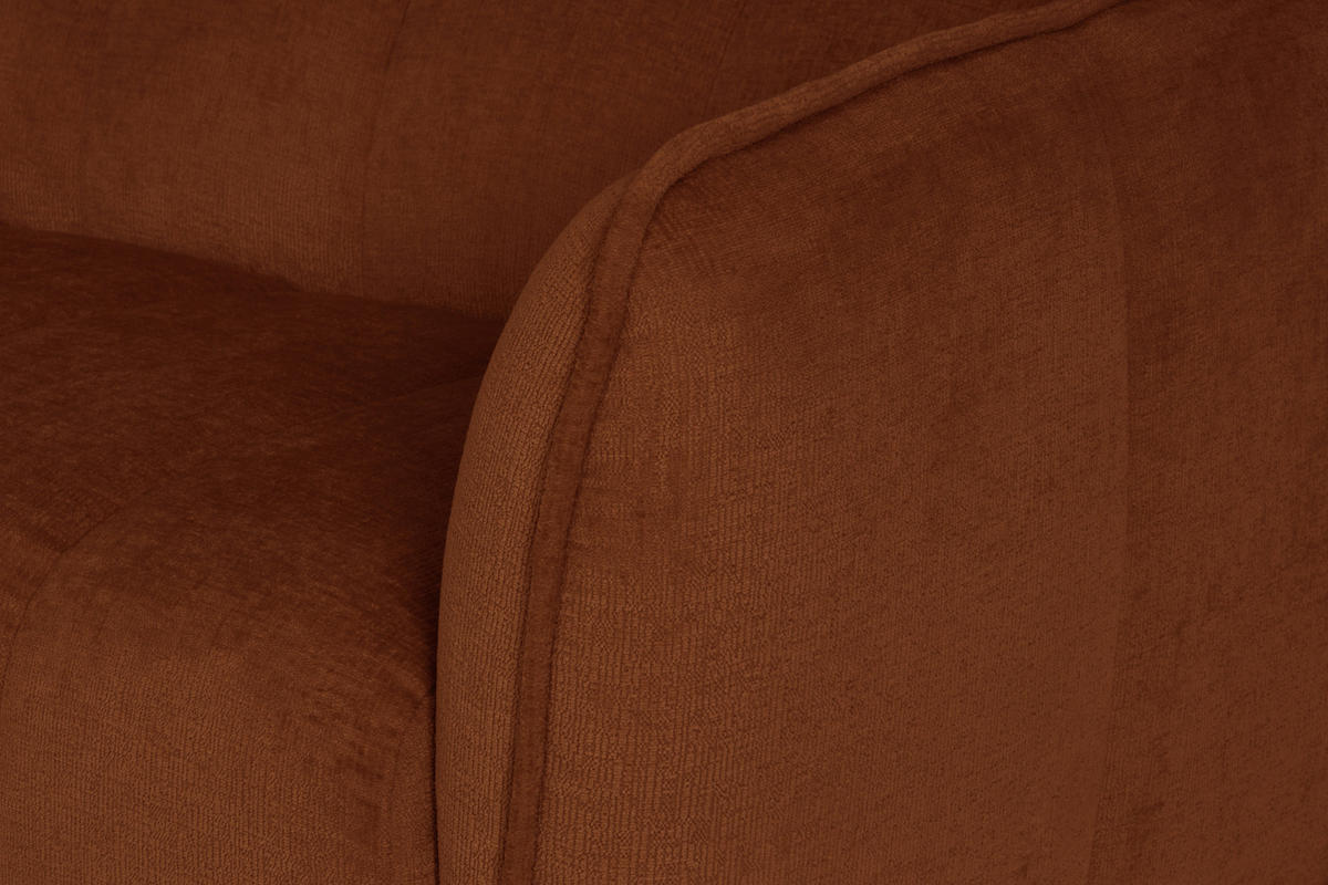 ECKSOFA LIVOLI in Chenille Rostfarben  230/218 cm  - Rostfarben/Schwarz, Design, Textil (230/218cm) - MID.YOU