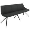 SITZBANK 195/88/62 cm Echtleder Anthrazit, Schwarz Metall  - Anthrazit/Schwarz, Design, Leder/Metall (195/88/62cm) - Bert Plantagie