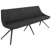 SITZBANK 195/88/62 cm Echtleder Anthrazit, Schwarz Metall  - Anthrazit/Schwarz, Design, Leder/Metall (195/88/62cm) - Bert Plantagie