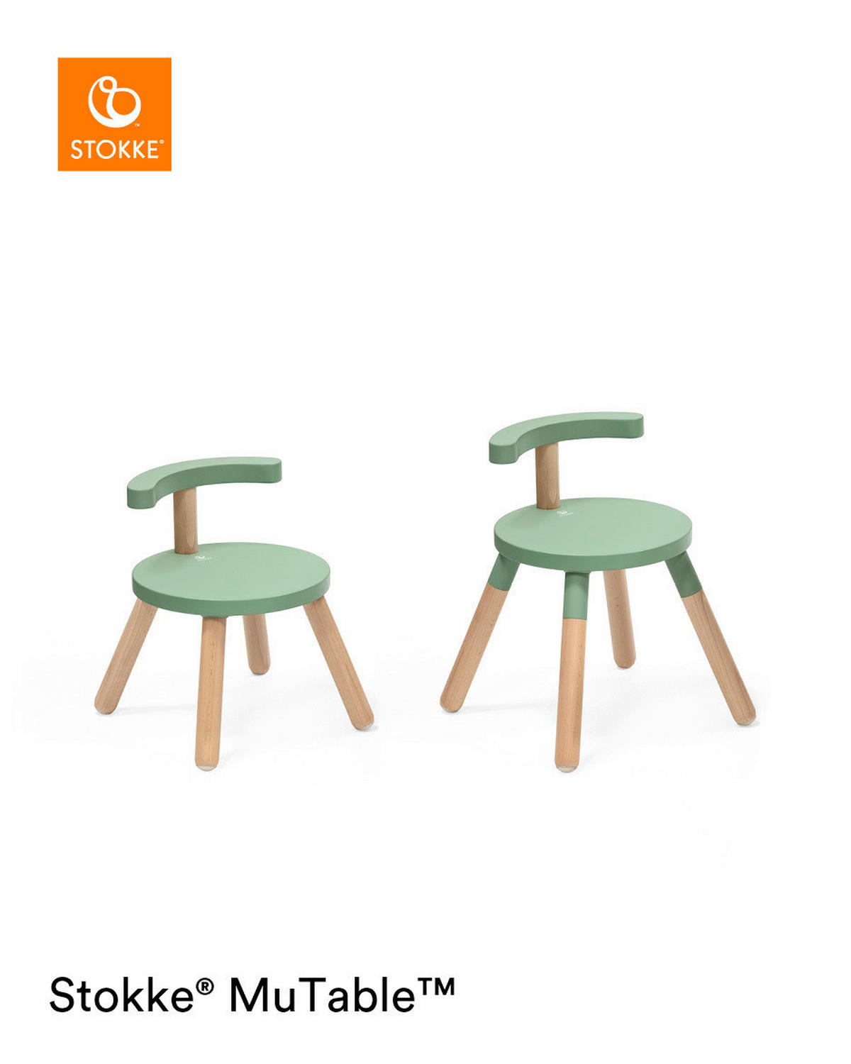 KINDERSTUHL - Naturfarben/Grün, Basics, Holz (35/42/35cm) - Stokke