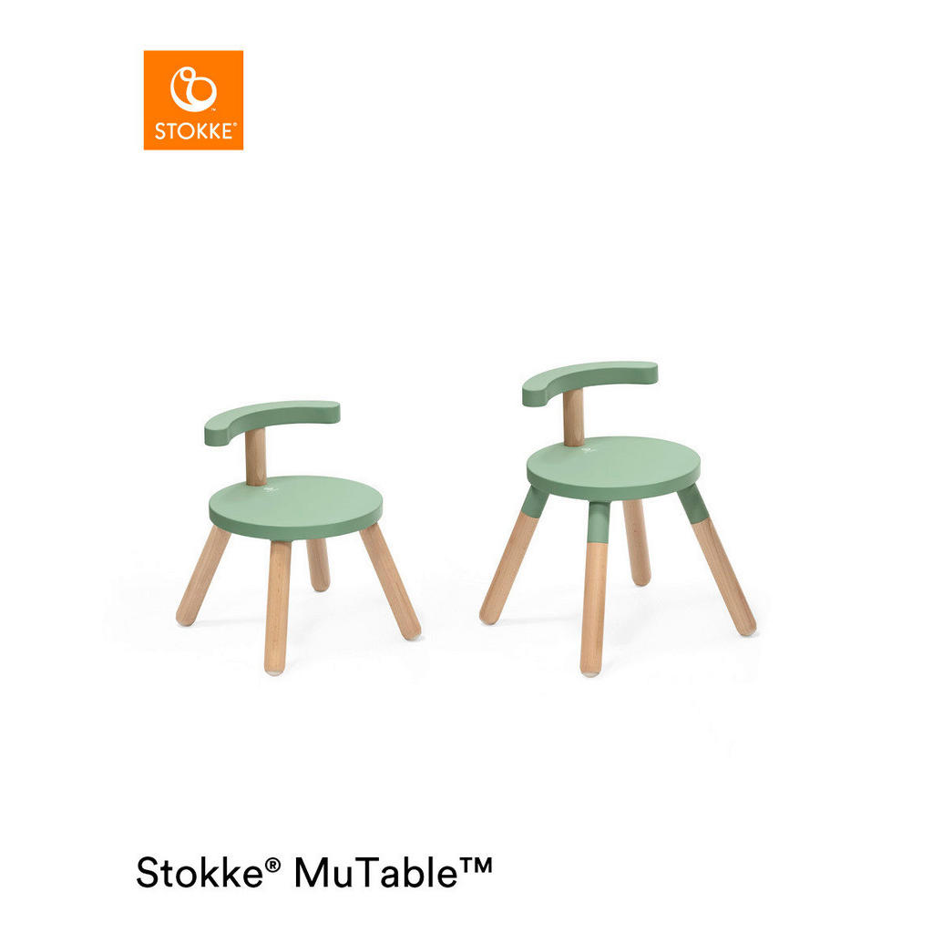 Thumbnail - Stokke Kinderstuhl MuTable, Grün, Natur, Holz, Buche, 35x42x35 cm, Kinder- & Jugendzimmer, Kindermöbel, Kindersitzmöbel ...