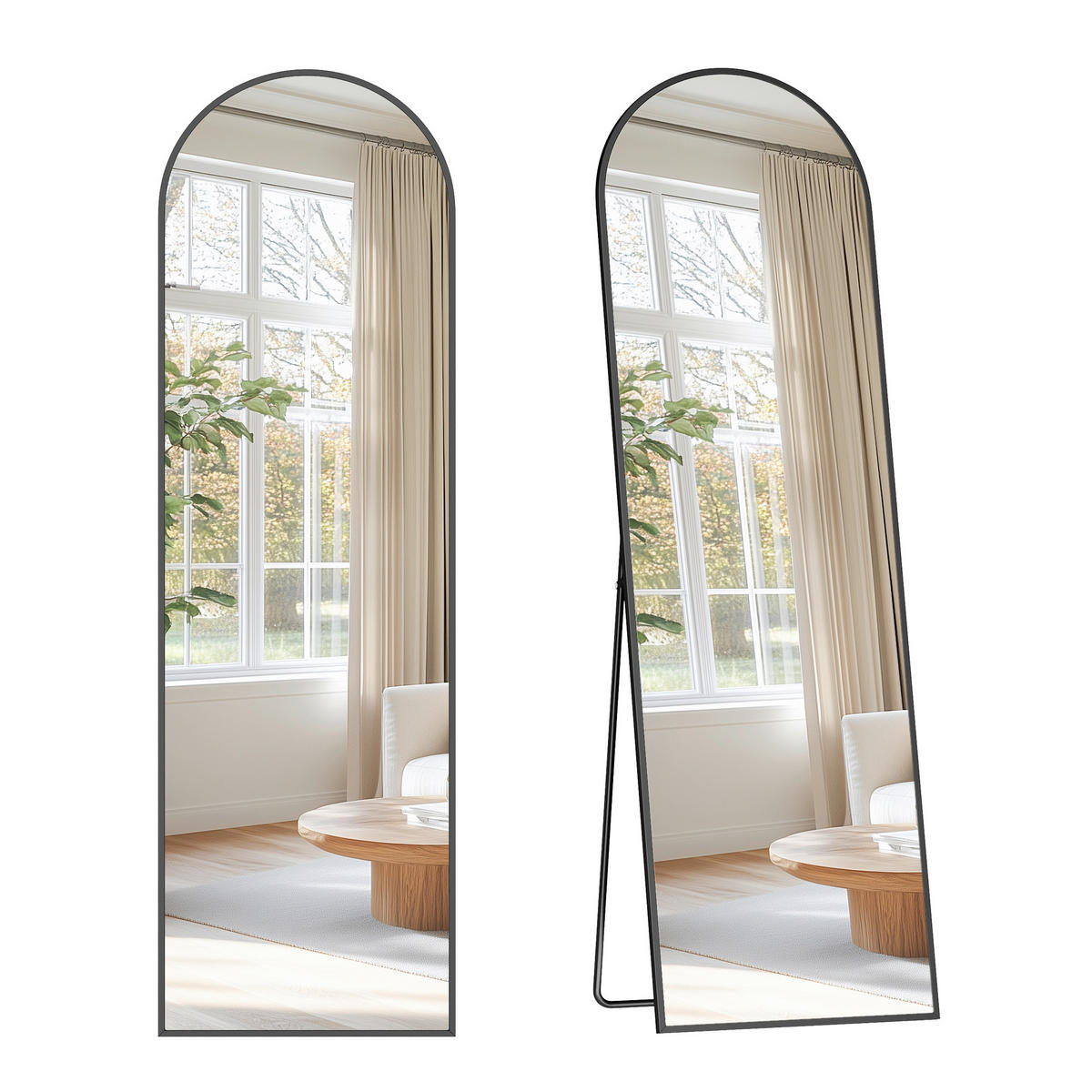 STANDSPIEGEL 40/150/29 cm  - Schwarz, Trend, Glas/Metall (40/150/29cm) - Boxxx