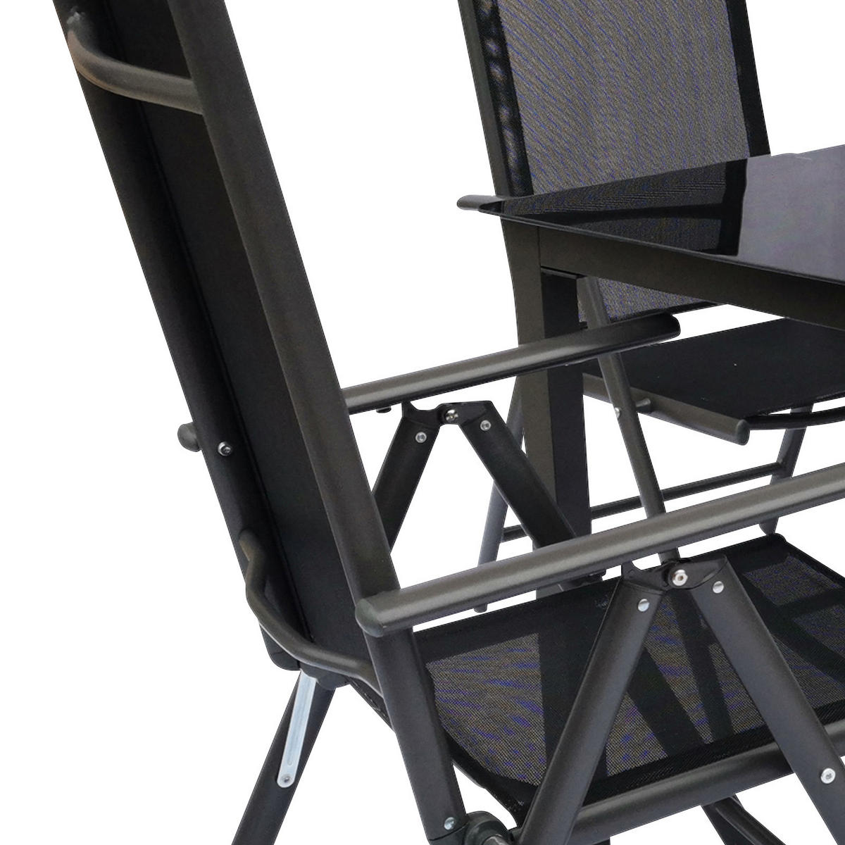 GARTENGARNITUR 5-teilig Aluminium  - Schwarz, Basics, Metall (140/73/80cm) - MID.YOU