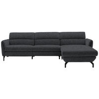 ECKSOFA Graphitfarben Chenille  - Schwarz/Graphitfarben, Design, Textil/Metall (299/187cm) - Schöner Wohnen