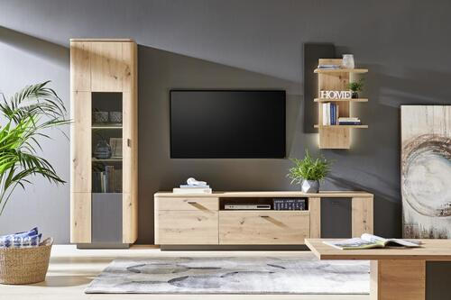 WANDPANEEL Anthrazit, Eichefarben  60/104/25 cm  - Eichefarben/Anthrazit, Design, Holzwerkstoff (60/104/25cm) - Ti'me