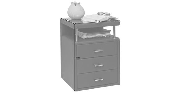 NACHTKÄSTCHEN in Braun - Chromfarben/Braun, KONVENTIONELL, Glas/Leder (51/66/42cm) - Dieter Knoll