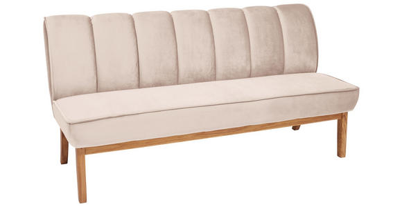 SITZBANK 183/94/82 cm in Taupe, Eichefarben - Taupe/Eichefarben, Design, Holz/Textil (183/94/82cm) - Carryhome