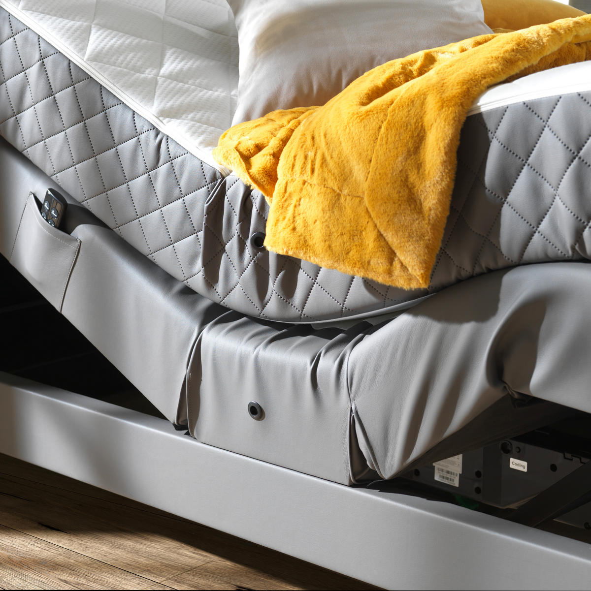 BOXSPRINGOVÁ POSTEĽ, 180/200 cm, sivá - sivá/hliníková, Design, kov/textil (180/200cm) - Welnova