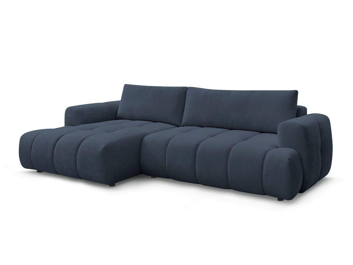 ECKSCHLAFSOFA FUJI Leinenoptik Dunkelblau  inkl.  - Schwarz/Dunkelblau, MODERN, Kunststoff/Textil (160/292cm)