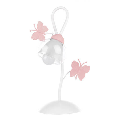 DETSKÁ STOLNÁ LAMPA, 16/37 cm  - pink/biela, Basics, kov/sklo (16/37cm)