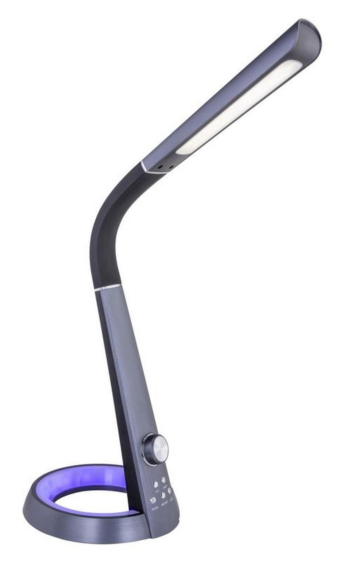 LED ÍRÓASZTALI LÁMPA - fekete/sötétszürke, Design, műanyag (34,3/18,3/64cm) - Novel