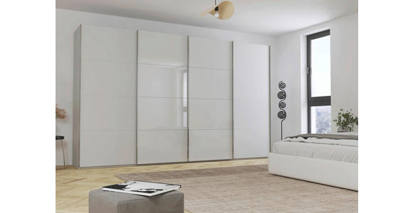 SCHWEBETÜRENSCHRANK 361/235/68 cm 4-türig Grau - Chromfarben/Grau, KONVENTIONELL, Glas/Holzwerkstoff (361/235/68cm) - Novel