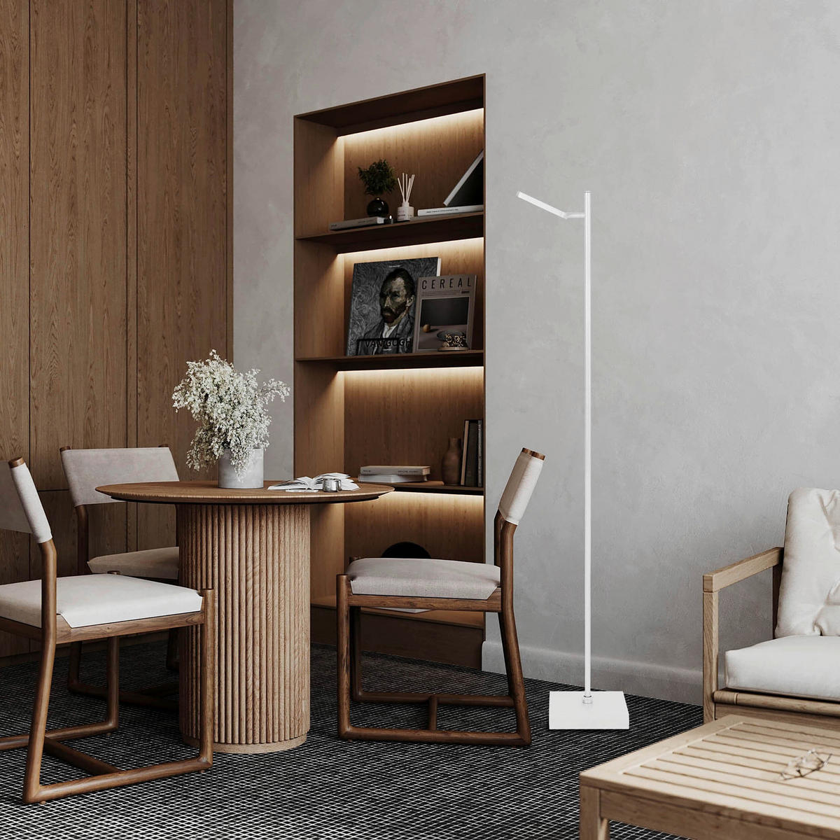 LED-STEHLEUCHTE 27/20/135 cm    - Weiß, KONVENTIONELL, Metall (27/20/135cm) - Näve