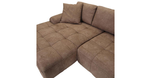 ECKSOFA Braun Lederlook  - Schwarz/Braun, KONVENTIONELL, Kunststoff/Textil (195/286cm) - Ambia Home
