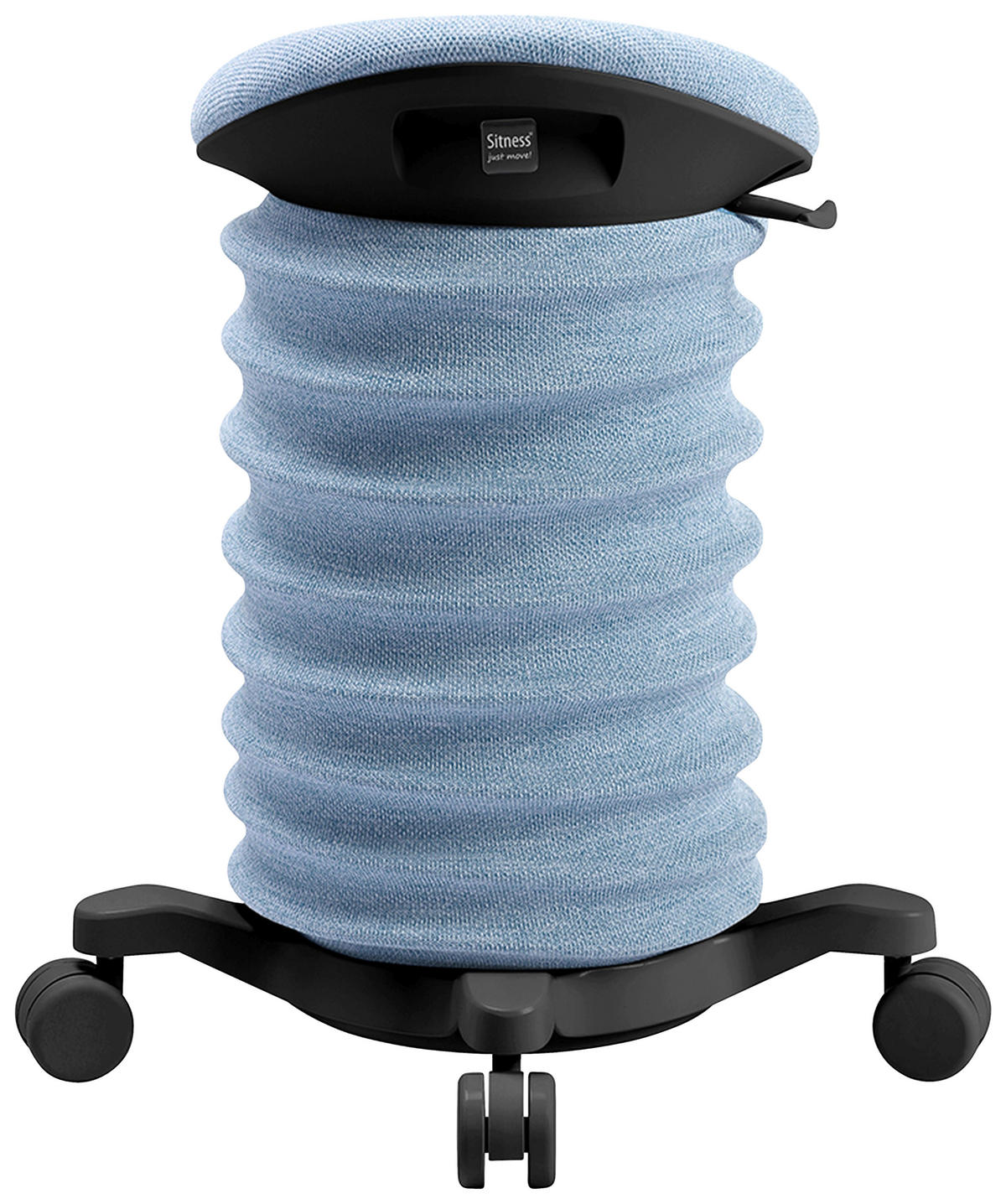 BÜROHOCKER Schwarz, Hellblau  - Schwarz/Hellblau, Design, Kunststoff/Textil (37,5/58-70/36cm) - Topstar