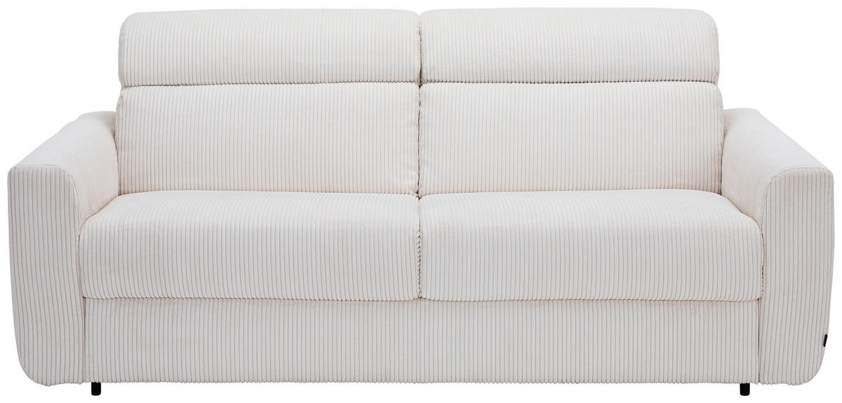 SCHLAFSOFA Cord Creme  - Creme/Schwarz, Design, Kunststoff/Textil (200/84/98cm) - Novel