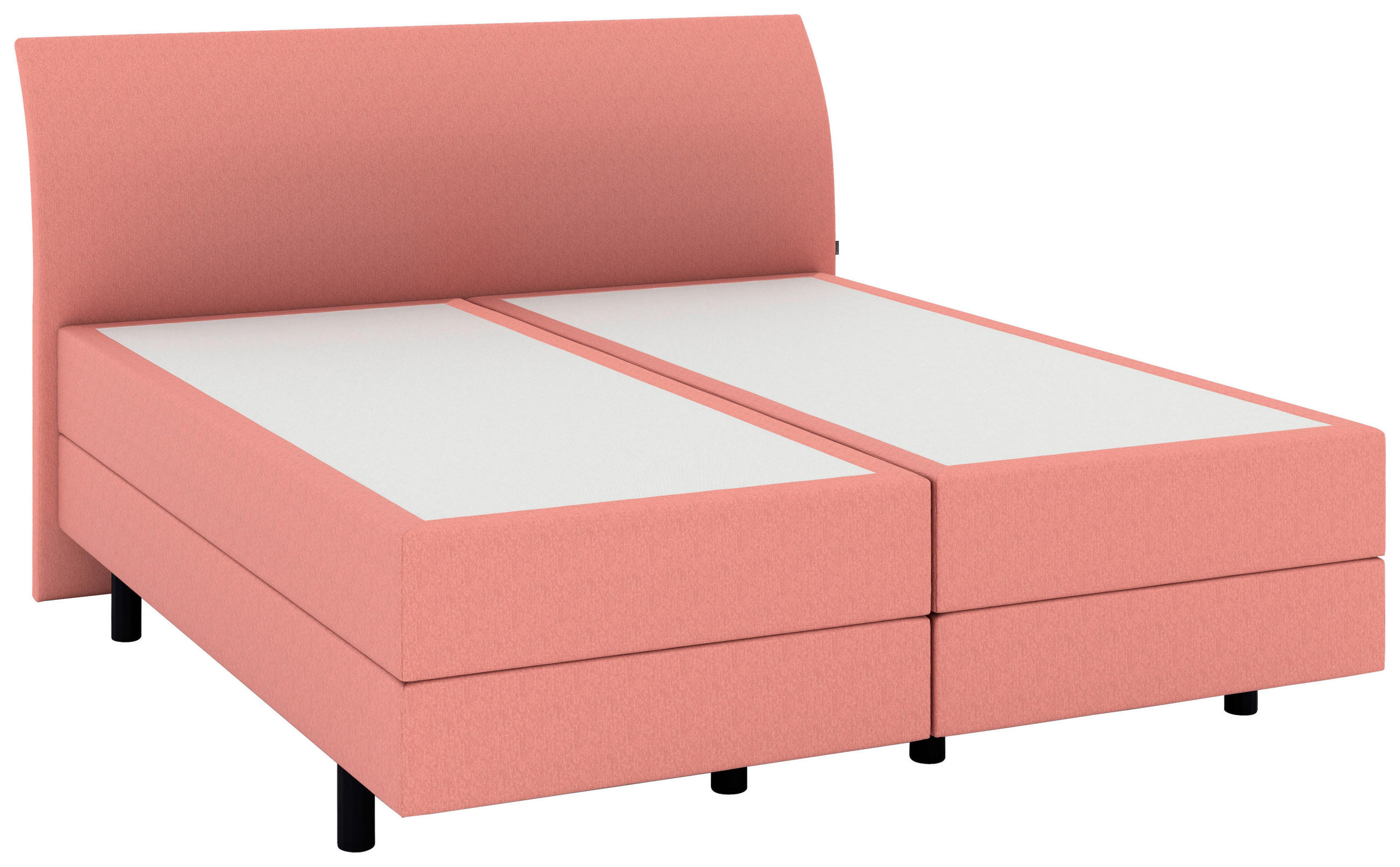 BOXSPRINGBETT 180/200 cm,  in Koralle, gepolstertes Kopfteil, Matratzen, H2 + H2 = mittel  - Koralle/Schwarz, KONVENTIONELL, Kunststoff/Textil (180/200cm) - Musterring