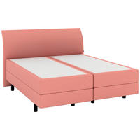 BOXSPRINGBETT 180/200 cm,  in Koralle, gepolstertes Kopfteil, Matratzen, H3 + H3 = fest  - Koralle/Schwarz, KONVENTIONELL, Kunststoff/Textil (180/200cm) - Musterring