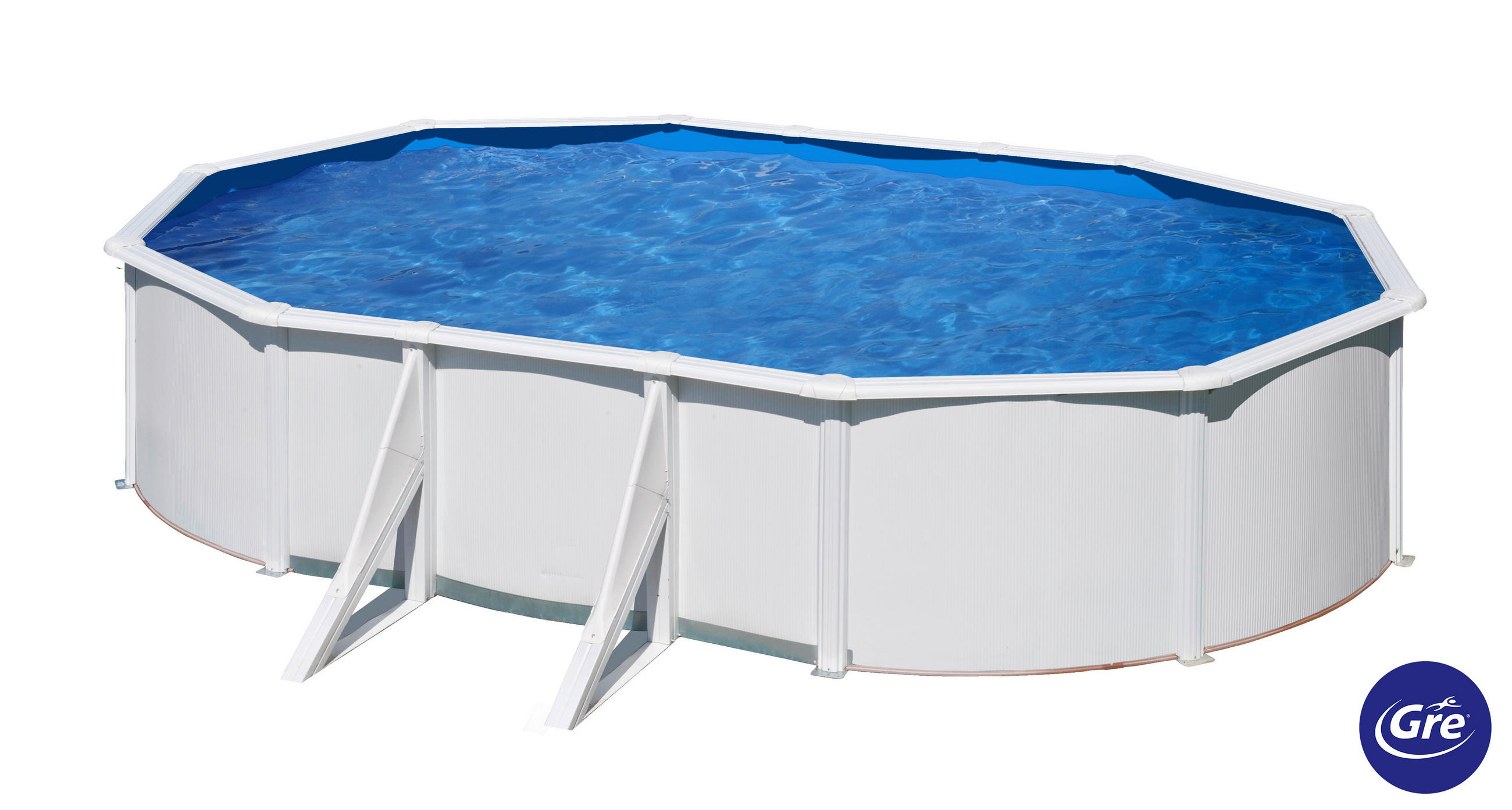 POOL-SET 2024 610/375/120 cm  - Weiß, KONVENTIONELL, Metall (610/375/120cm) - Gre