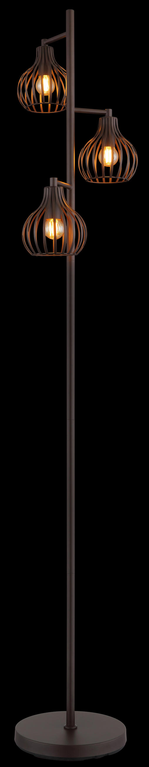 STEHLEUCHTE 31/161 cm    - Rostfarben/Schwarz, Design, Kunststoff/Metall (31/161cm) - Globo