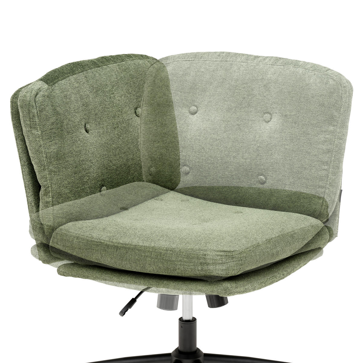 Scaun Rotativ, microfibră, verde - verde/negru, Modern, plastic/lemn (66/90/98/76cm) - MID.YOU