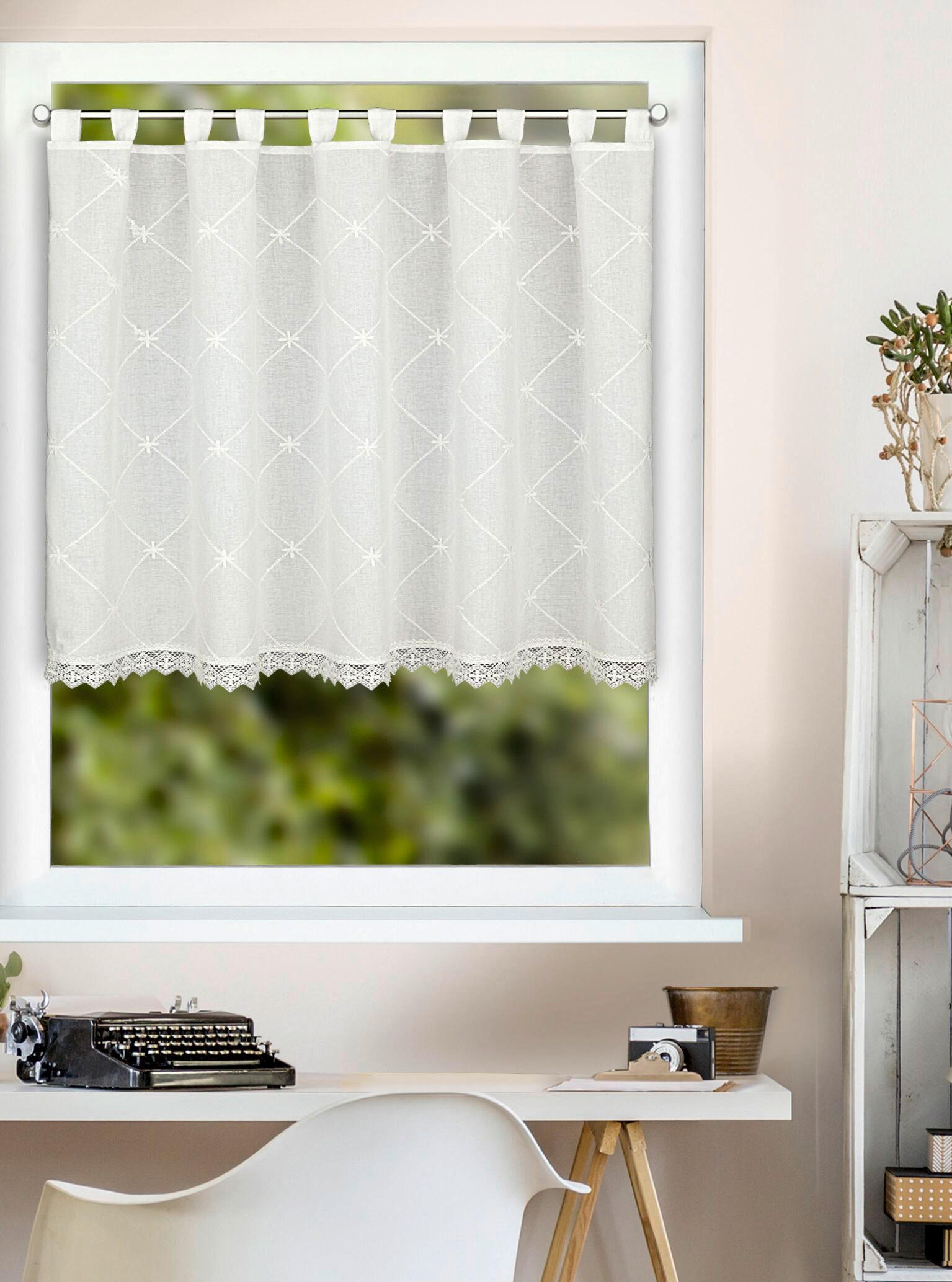 KURZGARDINE  130/80 cm  - Weiß, Basics, Textil (130/80cm)
