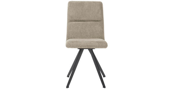 STUHL Webstoff Schwarz, Beige - Beige/Schwarz, Design, Textil/Metall (46/91/61cm) - Novel