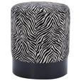 HOCKER in Holz, Metall, Textil Schwarz, Weiß  - Schwarz/Weiß, KONVENTIONELL, Holz/Textil (35/42/35cm) - Xora