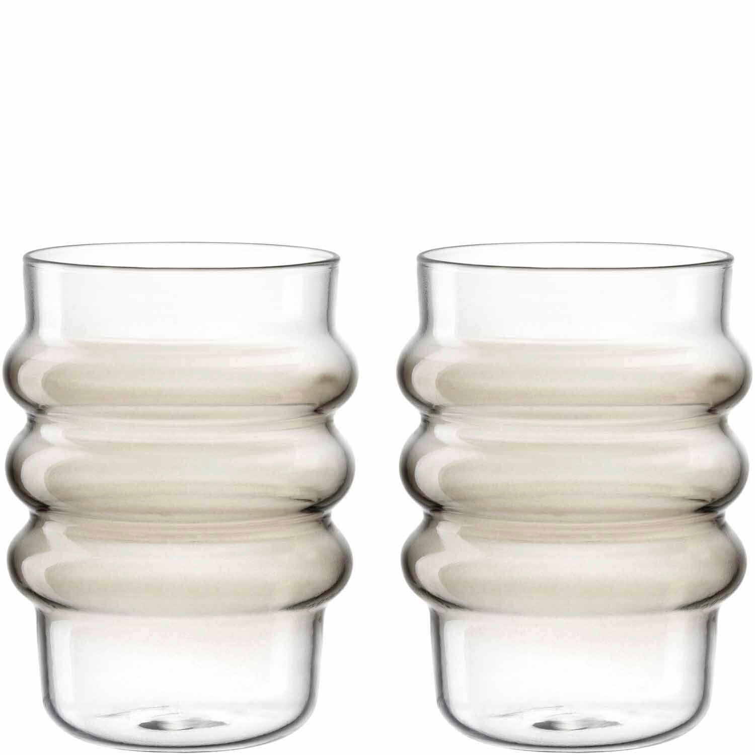 TRINKGLAS 440 ml 2-teilig  - Taupe, Design, Glas (8,5/11/8,5cm) - Leonardo