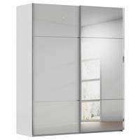 SCHWEBETÜRENSCHRANK Grau  - Chromfarben/Grau, Konventionell, Glas/Holzwerkstoff (201/223/68cm) - Novel