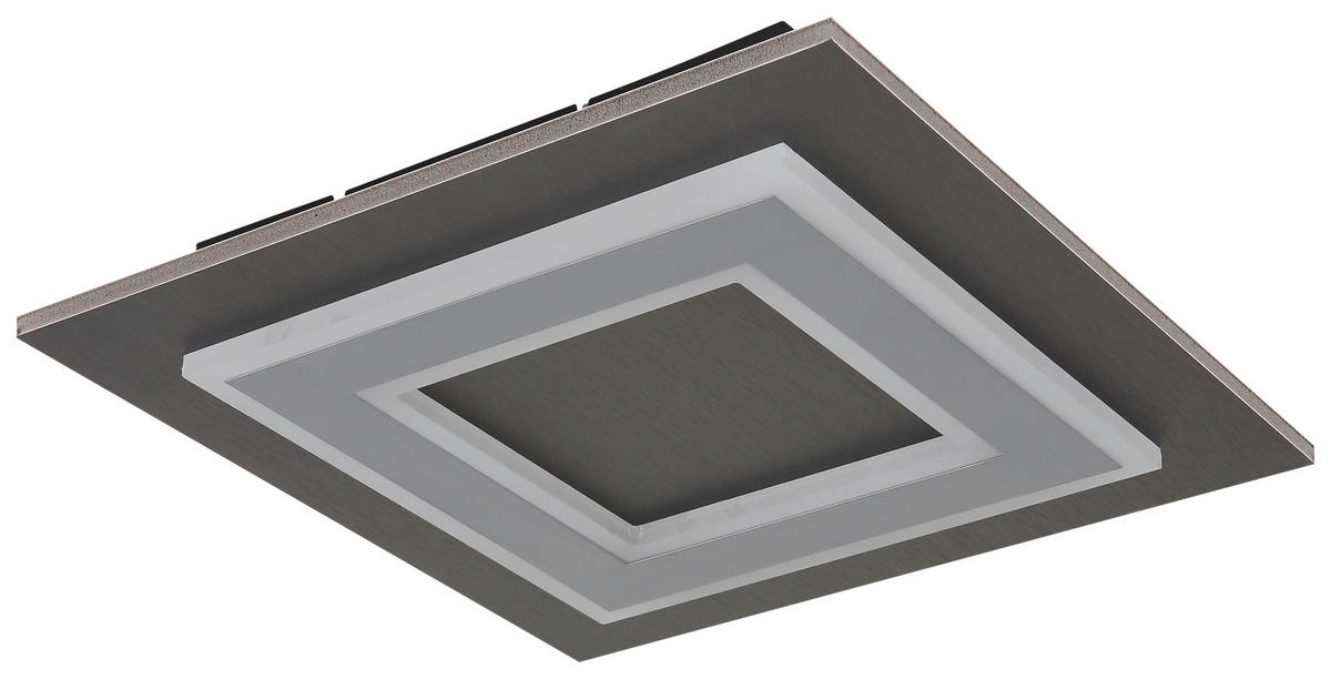 DECKENLEUCHTE 24 W    32/32/5,5 cm  - Anthrazit/Opal, Design, Kunststoff/Metall (32/32/5,5cm) - Novel