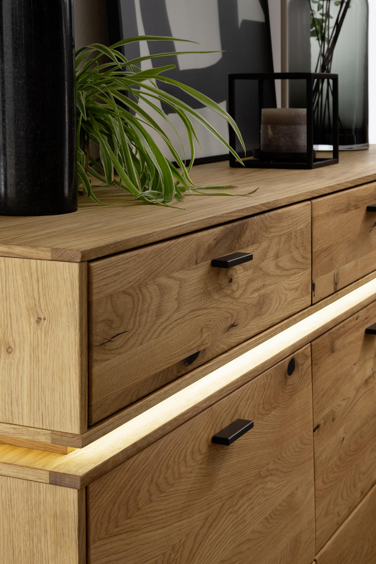 SIDEBOARD 183/90/44 cm  in Wildeiche  - Wildeiche/Anthrazit, Natur, Holz/Holzwerkstoff (183/90/44cm) - MID.YOU