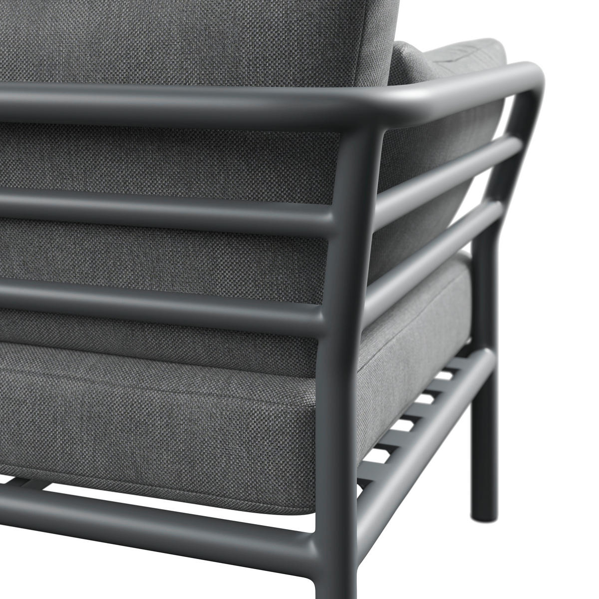 LOUNGESESSEL Anthrazit, Dunkelgrau Aluminium  - Dunkelgrau/Anthrazit, Design, Textil/Metall (83/69/93cm) - Amatio