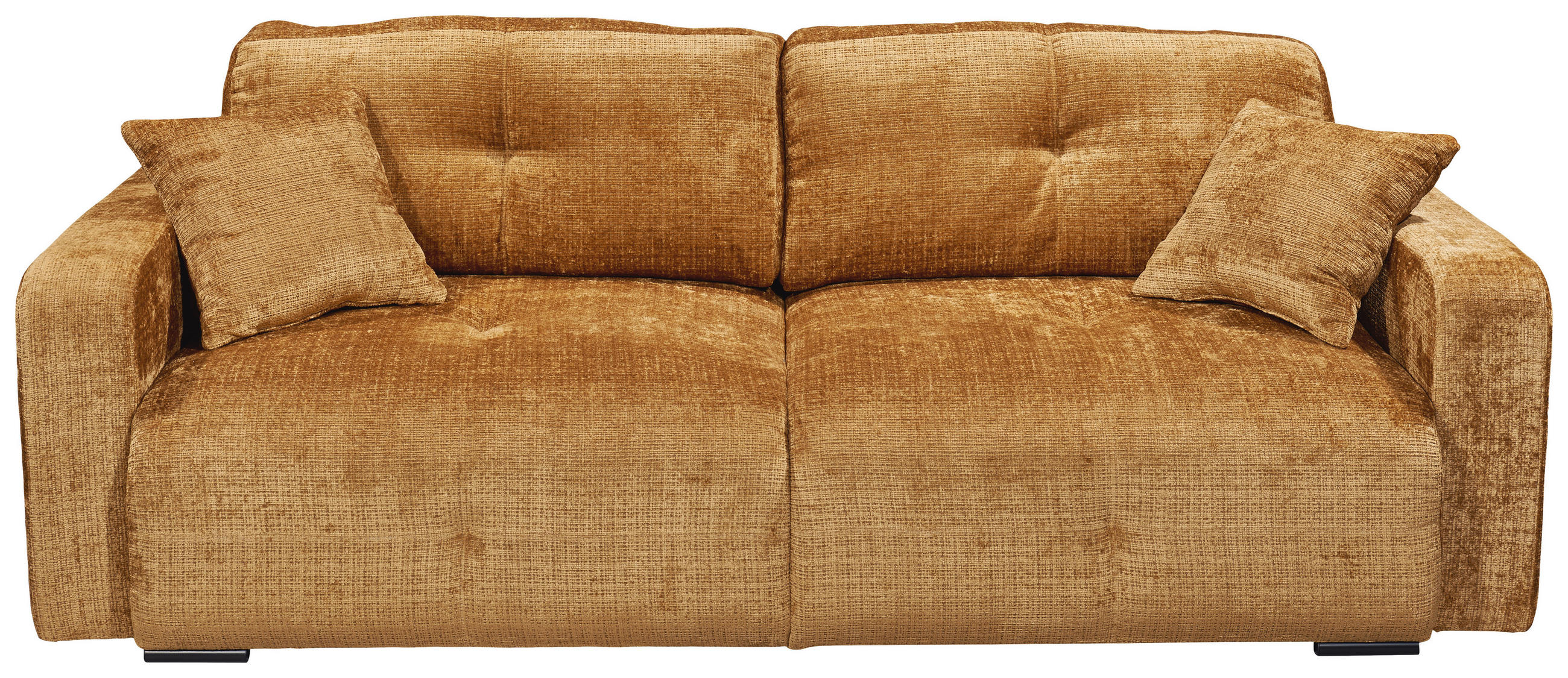 BÄDDSOFFA i chenille guldfärgad  - svart/guldfärgad, Klassisk, textil/plast (235/88/120cm) - MID.YOU