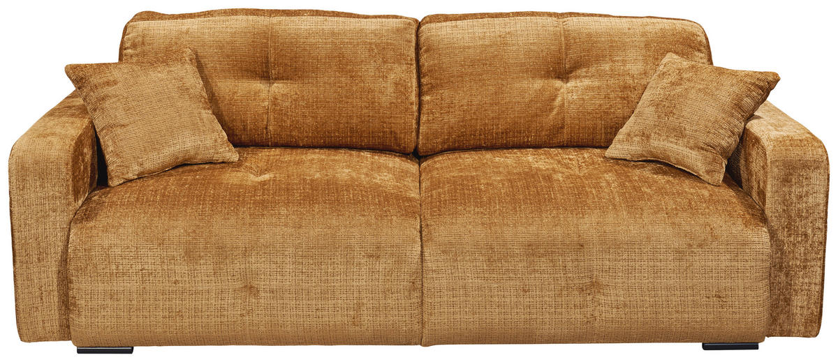 SCHLAFSOFA Chenille Goldfarben  - Goldfarben/Schwarz, KONVENTIONELL, Kunststoff/Textil (235/88/120cm) - MID.YOU