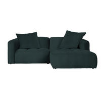 ECKSOFA Petrol Flachgewebe  - Petrol/Schwarz, LIFESTYLE, Kunststoff/Textil (240/173cm) - Stylife