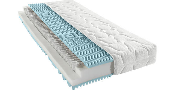 TASCHENFEDERKERNMATRATZE 90/200 cm  - Weiß, Basics, Textil (90/200cm) - Sleeptex