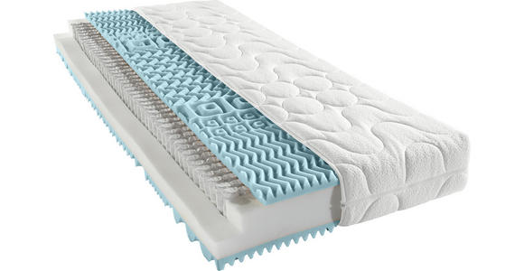 TASCHENFEDERKERNMATRATZE 100/200 cm - Weiß, Basics, Textil (100/200cm) - Sleeptex